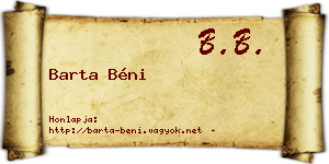 Barta Béni névjegykártya